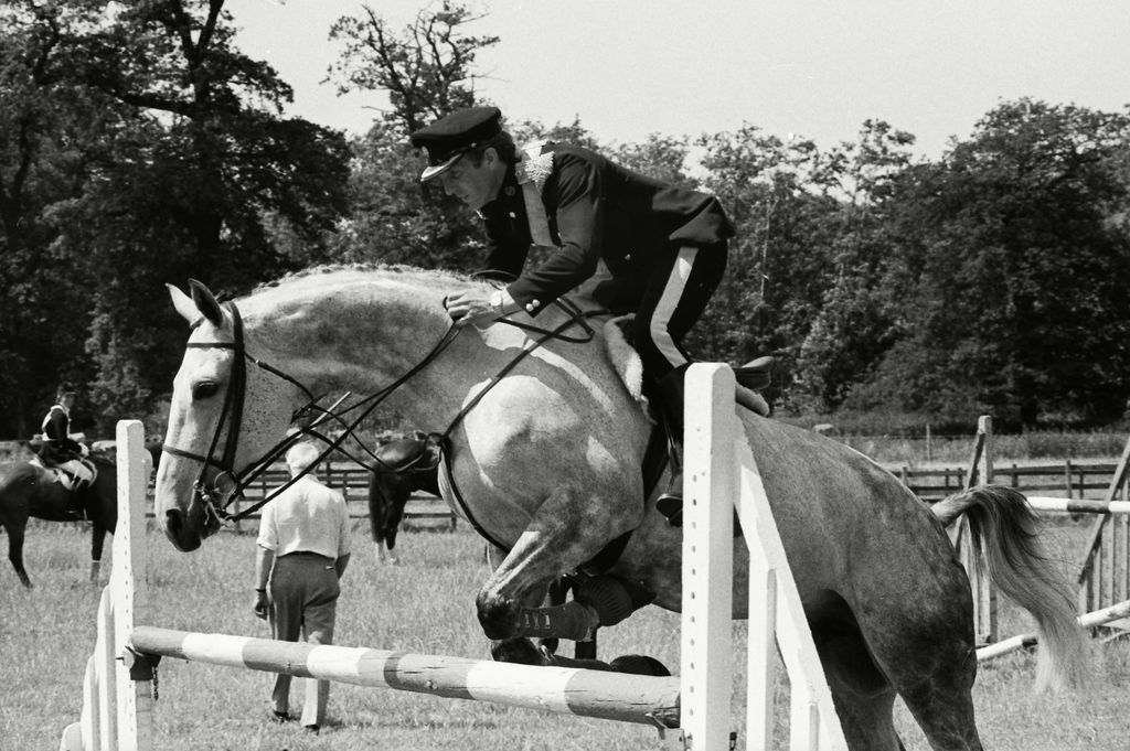 Captain Mark Phillips competing in team eventing at 1972 Munich Olympics