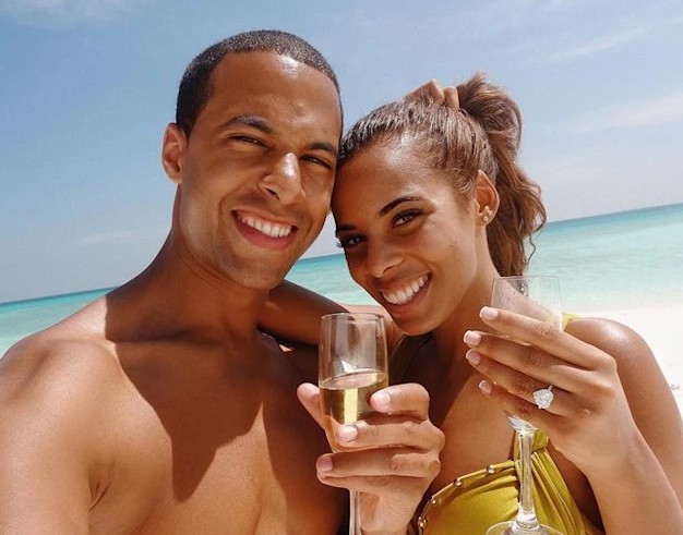 Marvin and Rochelle Humes after they got engaged in 2011