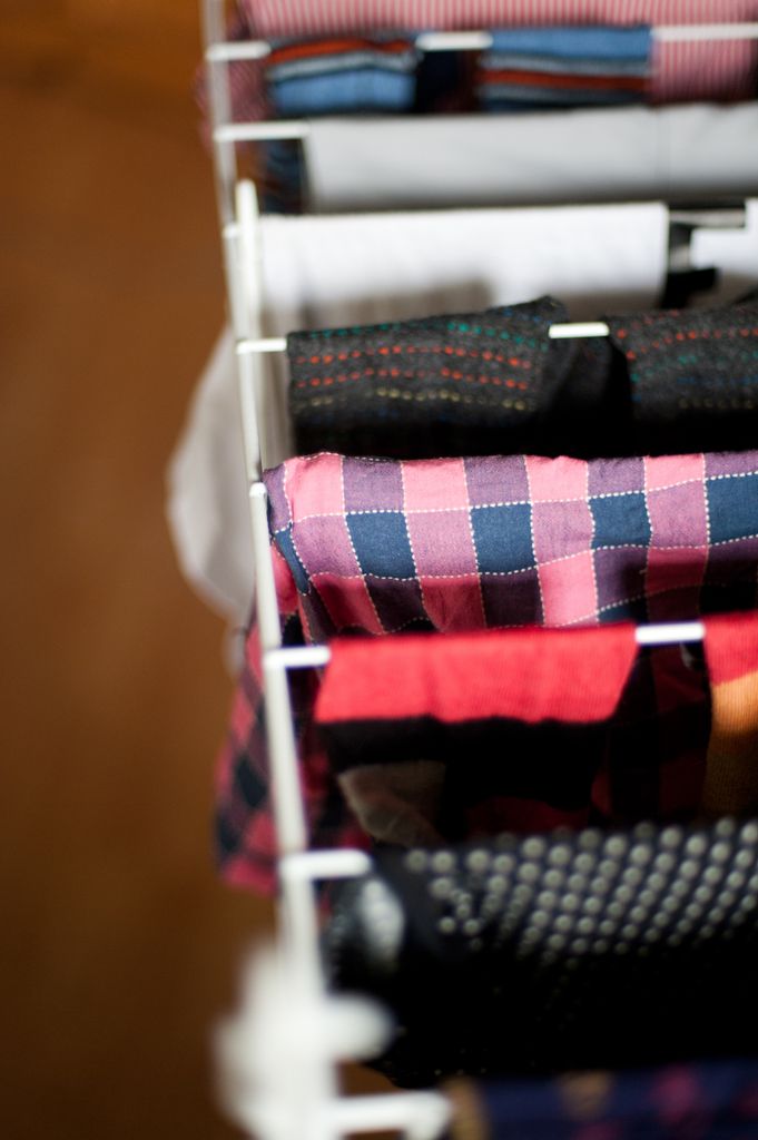 Clothes drying on clothes airer 