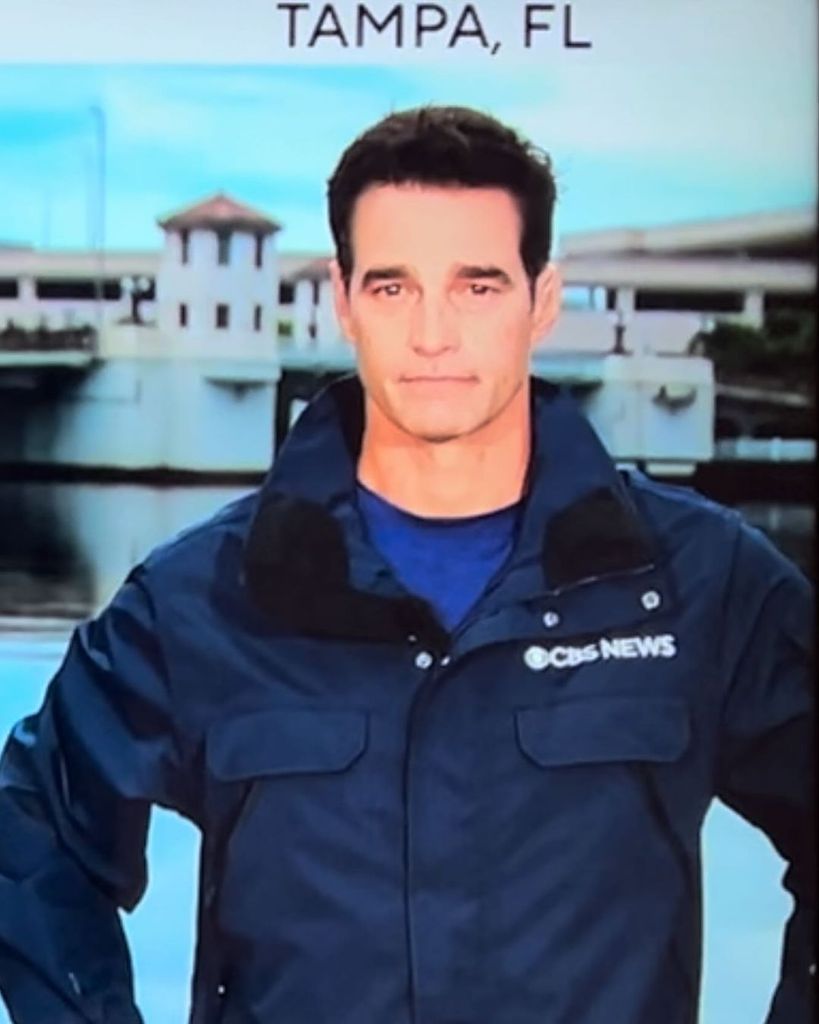 Rob Marciano shares a snapshot of his new job with CBS News while in Florida reporting on Hurricane Milton, posted on Instagram