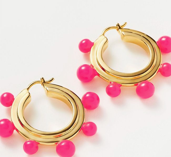 missoma neon pink earrings