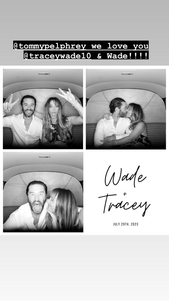Kaley Cuoco and Tom Pelphrey at a friend's wedding in a photo shared on Instagram