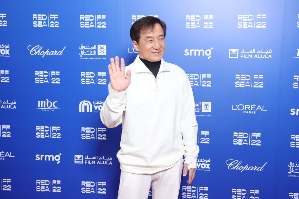Jackie Chan poses before his "In Conversation" at the Red Sea International Film Festival on December 08, 2022 