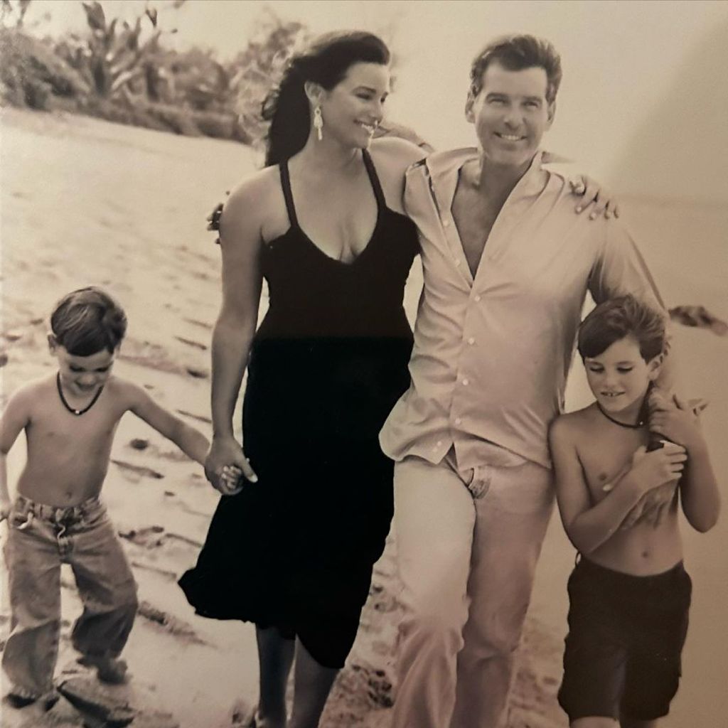 Pierce Brosnan wife sons beach throwback 
