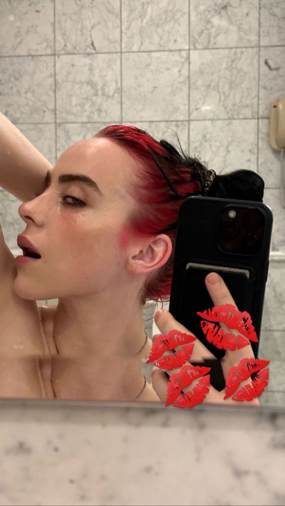 Billie Eilish shows off her fiery red hair in selfies from the shower shared on Instagram