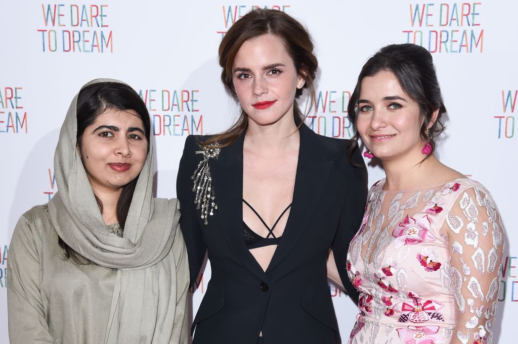Emma Watson with Malala Yousafzai and Waad Al-Kateab