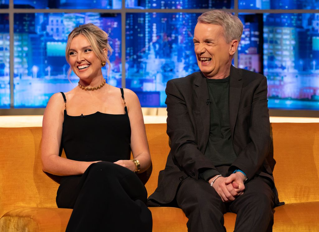 Perrie with frank skinner on The Jonathan Ross Show