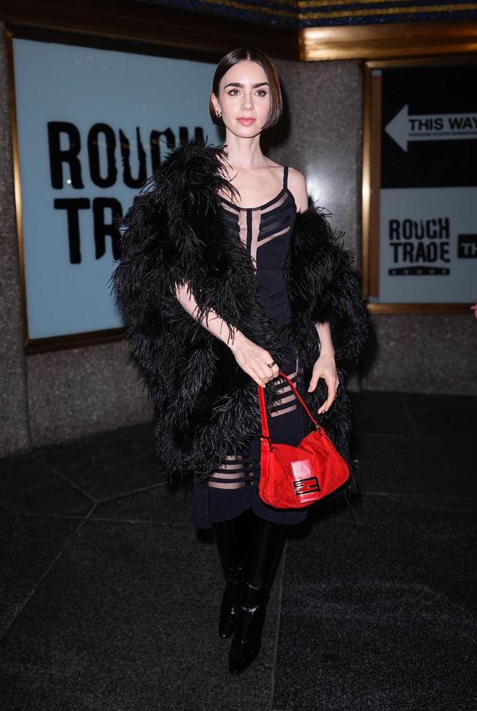 lily collins in a head-to-toe Fendi look
