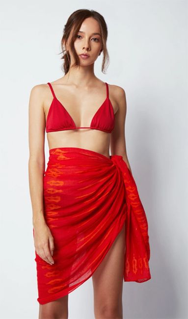 wolf and badger red sarong