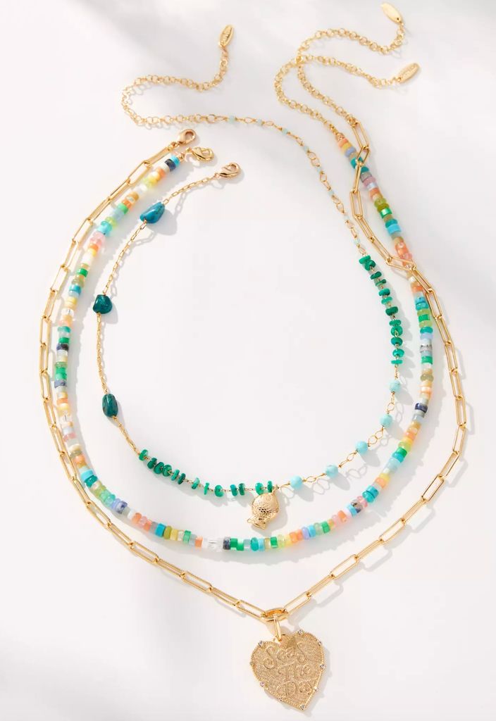 Anthropologie aqua necklace