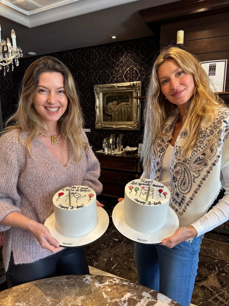 Gisele and her twin sister on their birthday