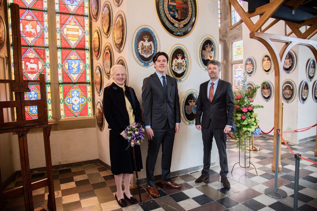 Prince Christian was joined by Queen Margrethe and King Frederik for the unveiling