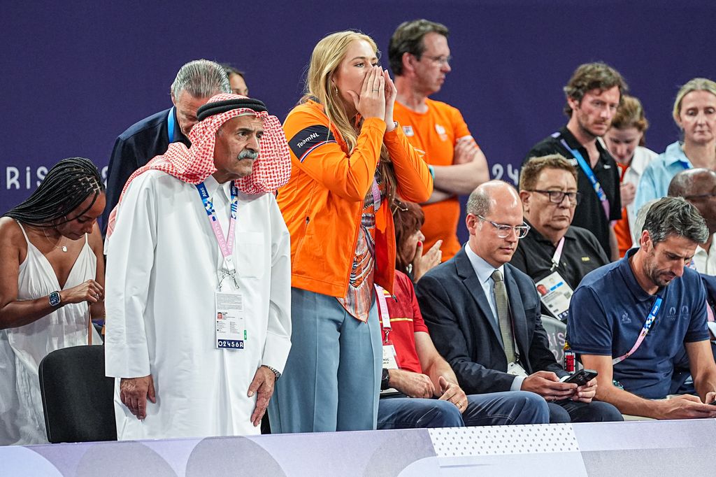 Catharina-Amalia cheers during 3x3 Basketball match