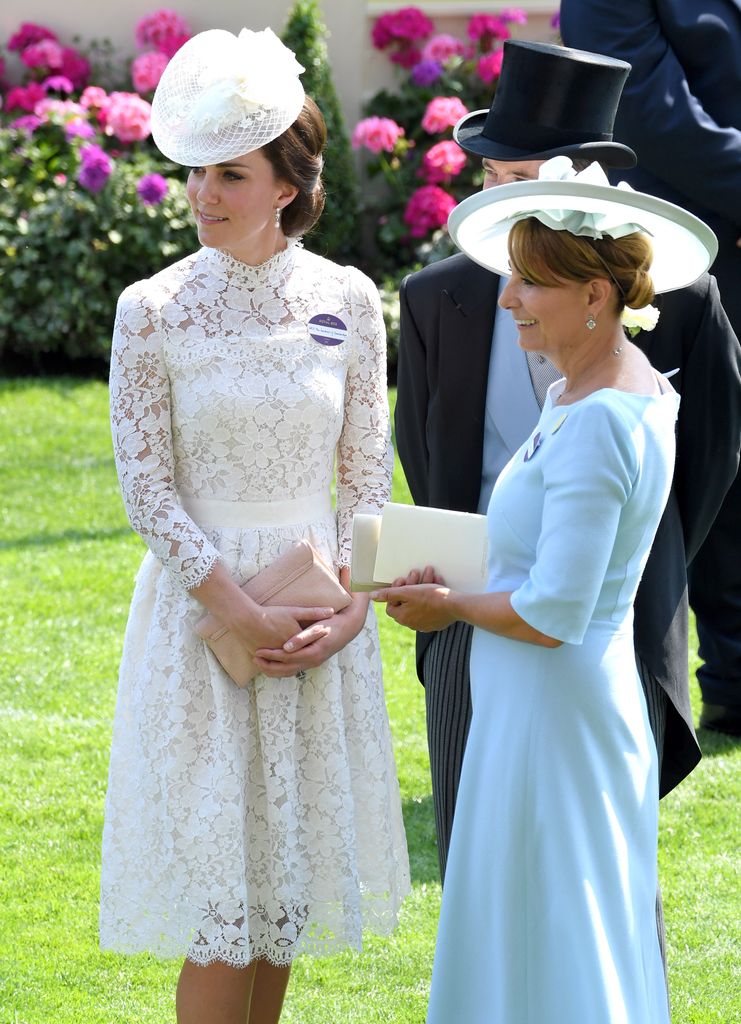 Carole Middleton standing with Kate Middleton