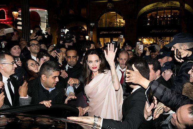 Angelina Jolie leaves Guerlain store Paris