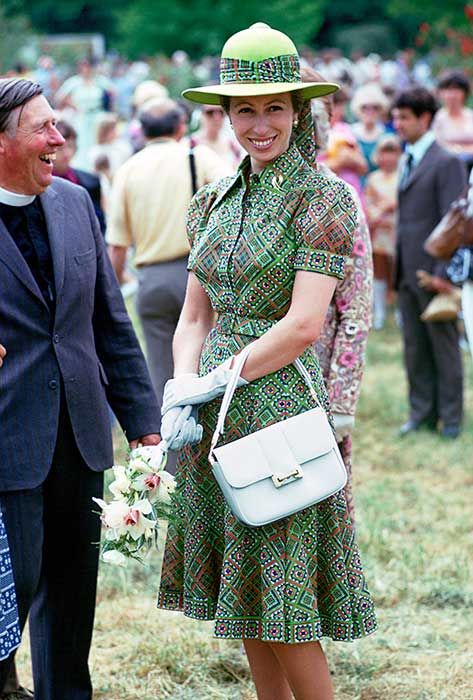 princess anne wears a belted dress at Royal Ascot