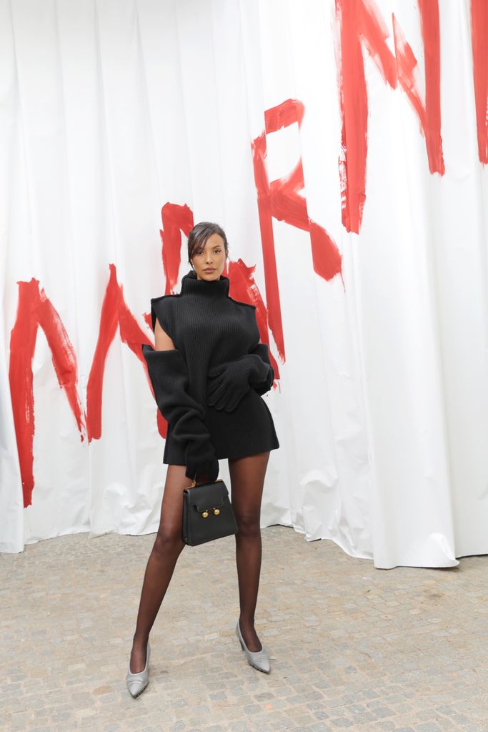 Maya Jama attended the Marni show at Milan Fashion Week