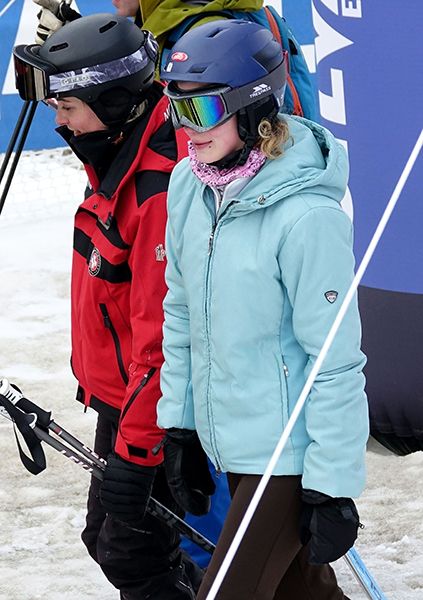 lady louise windsor skiing with a friend