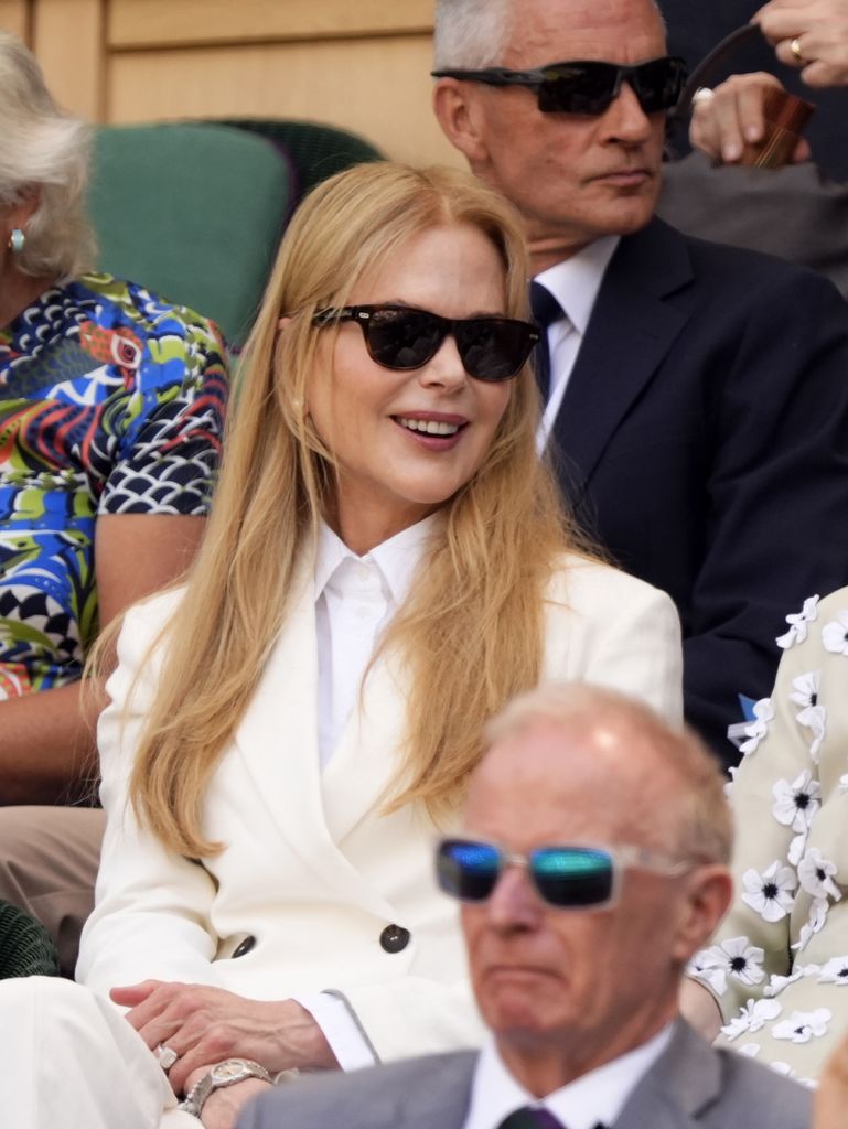 Nicole Kidman in the Royal Box in white suit