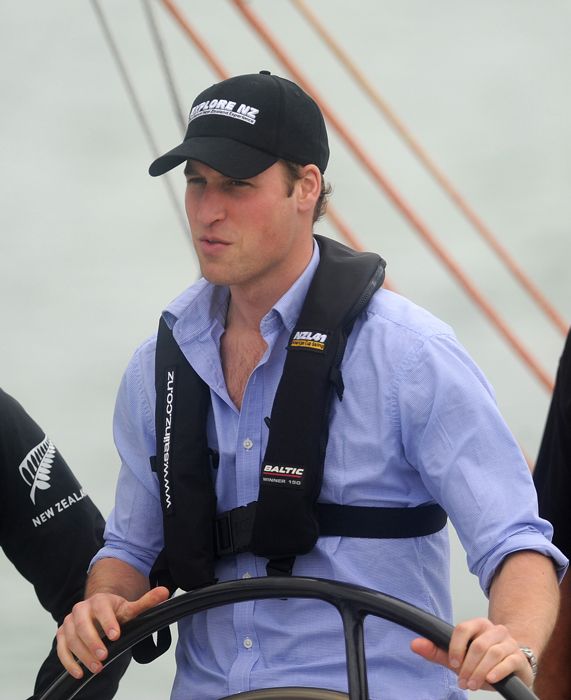 Prince William sailing wearing a cap