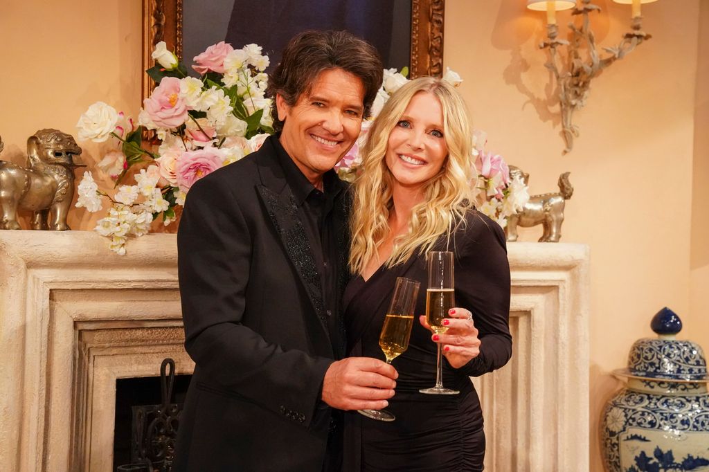 Michael Damian and Lauralee Bell in a still from The Young & The Restless