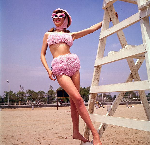 Woman Posing In Floral Bikini