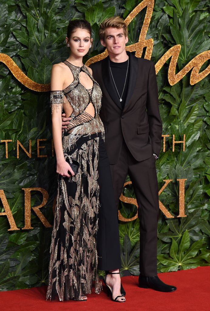 Kaia Gerber and her brother attending The Fashion Awards in 2018