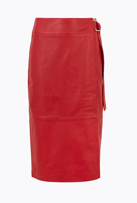 red leather skirt marks and spencer
