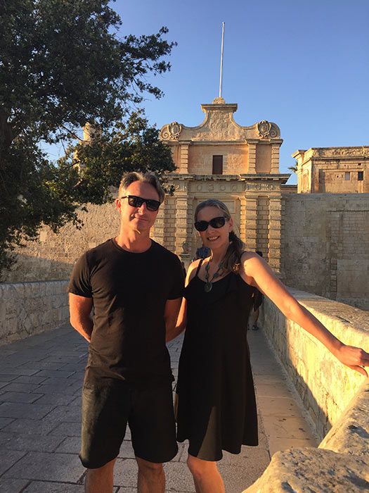 Nick and Susan at gate of Mdina