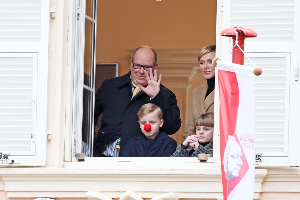 Prince Albert II of Monaco, Prince Jacques of Monaco, Princess Charlene of Monaco and Princess Gabriella of Monaco attend  The Circus Parade on January 13, 2024 in Monaco