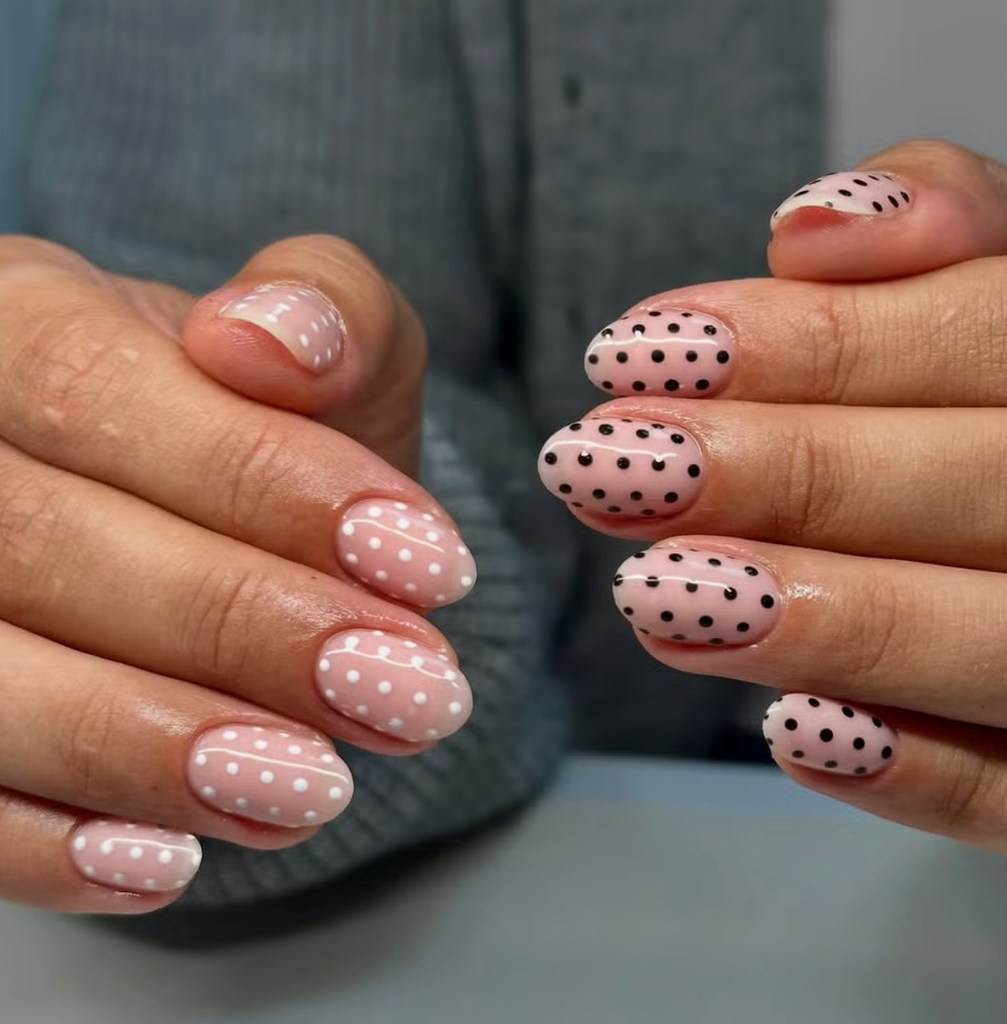 Polka dot nails
