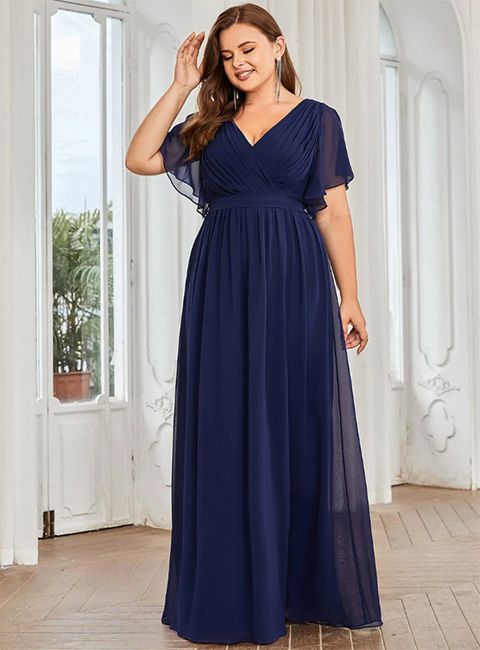 blue plus size every pretty bridesmaid dress