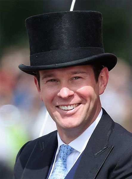 Jack Brooksbank wearing a top hat at Trooping the Colour