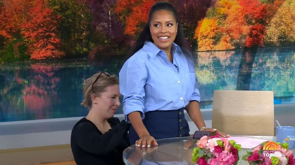 sheinelle jones being sewn into pants on today show