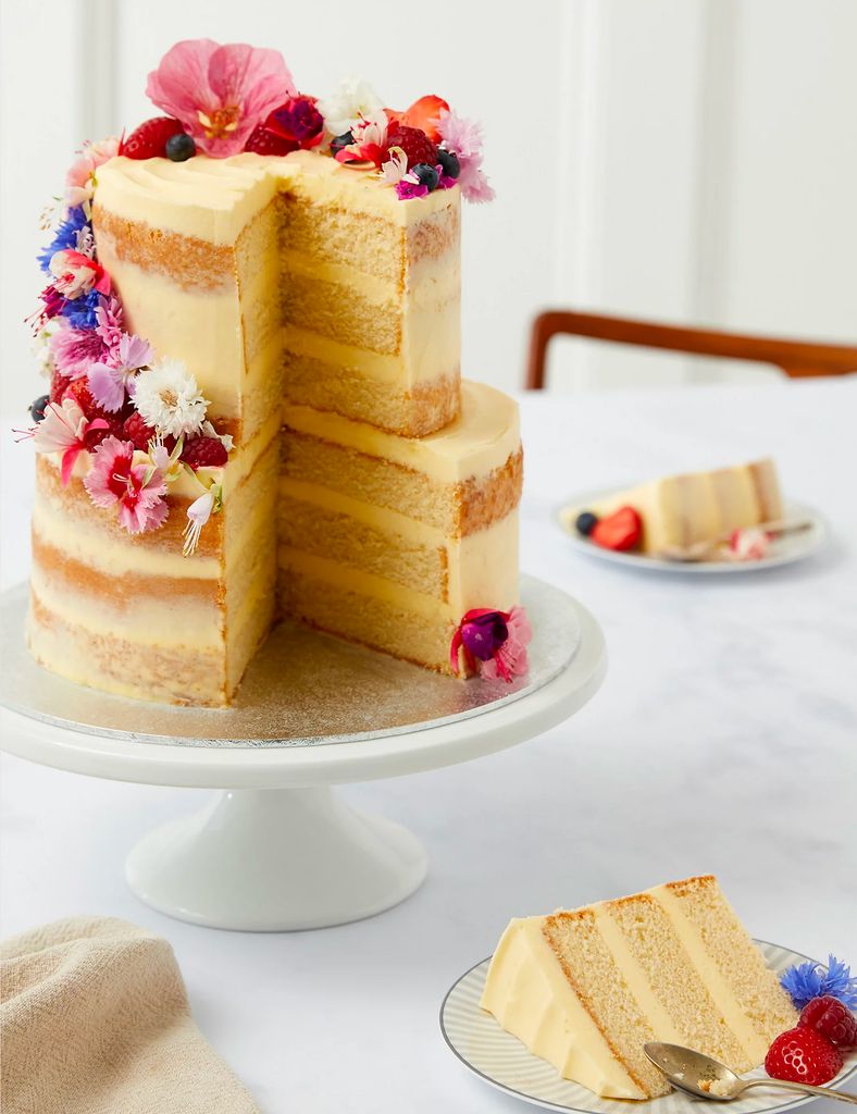 The Vanilla Two Tier Naked Cake from Marks & Spencer makes a great DIY wedding cake