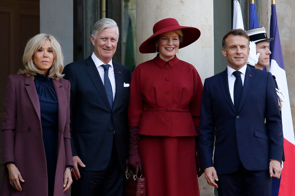 belgian royals with emmanuel and brigitte macron during state visit