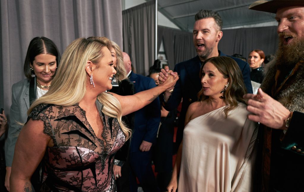 Miranda Lambert, T.J. Osborne of Brothers Osborne, Lucie Silvas and John Osborne of Brothers Osborne attend the 56th Annual Country Music Association Awards in 2022