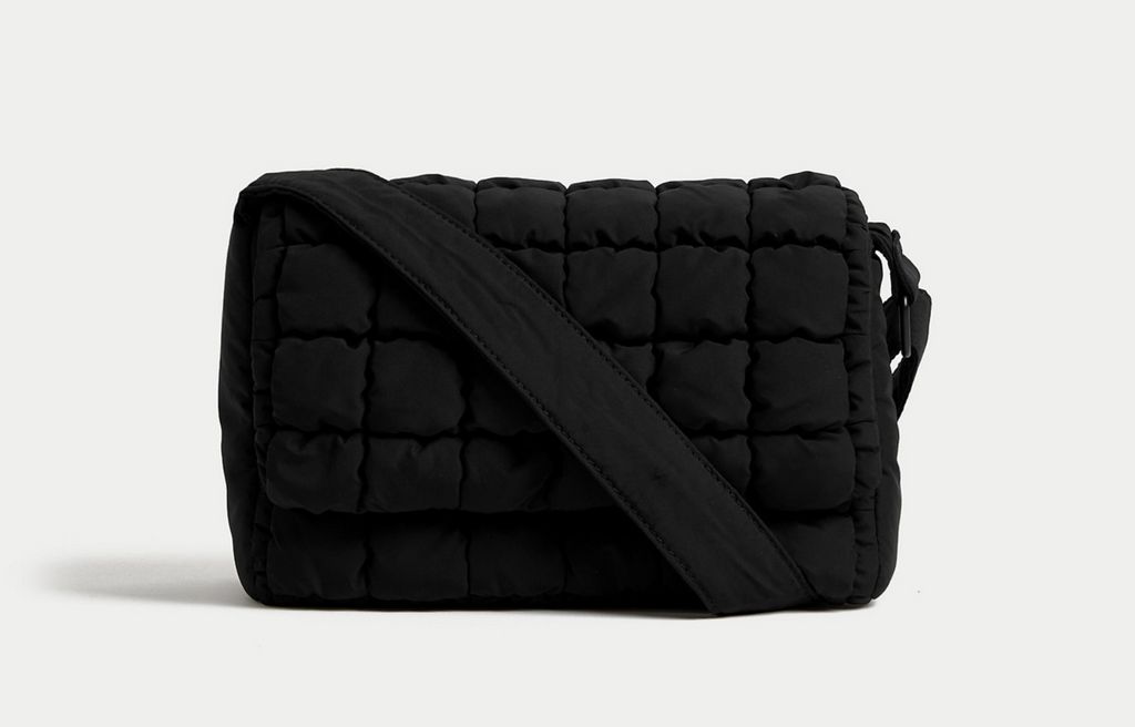 black quilted bag