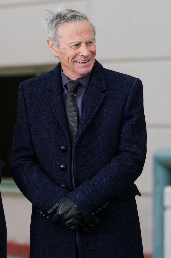 tristan rogers wearing dark coat 