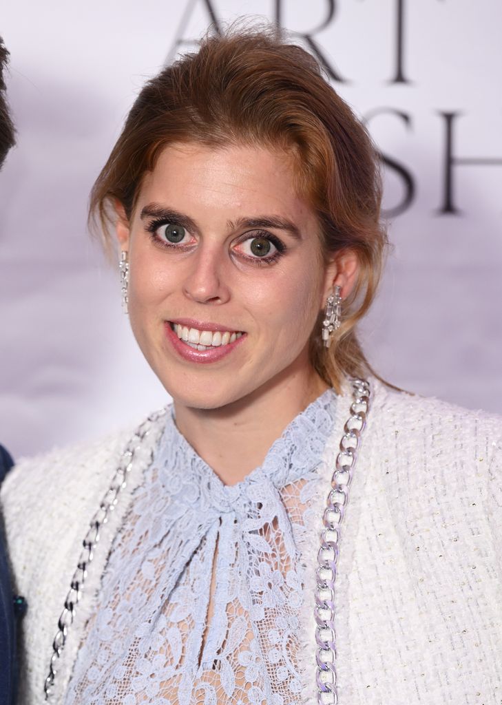 Princess Beatrice in a white outfit