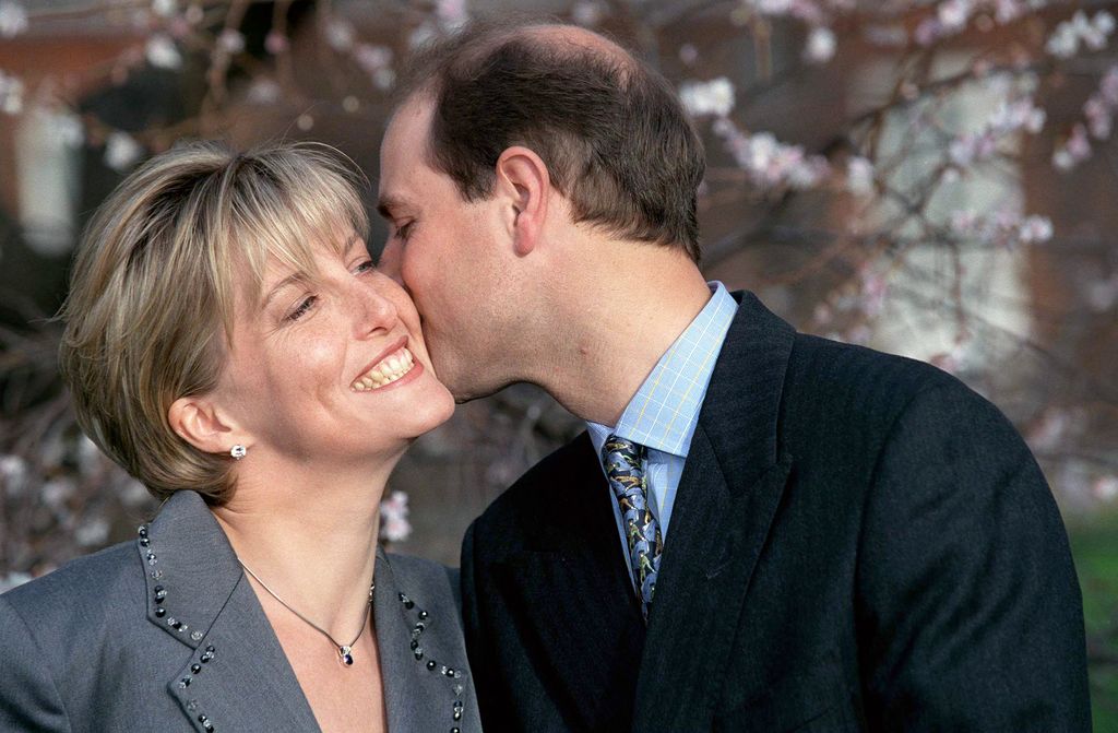Prince Edward kissing Duchess Sophie on the cheek