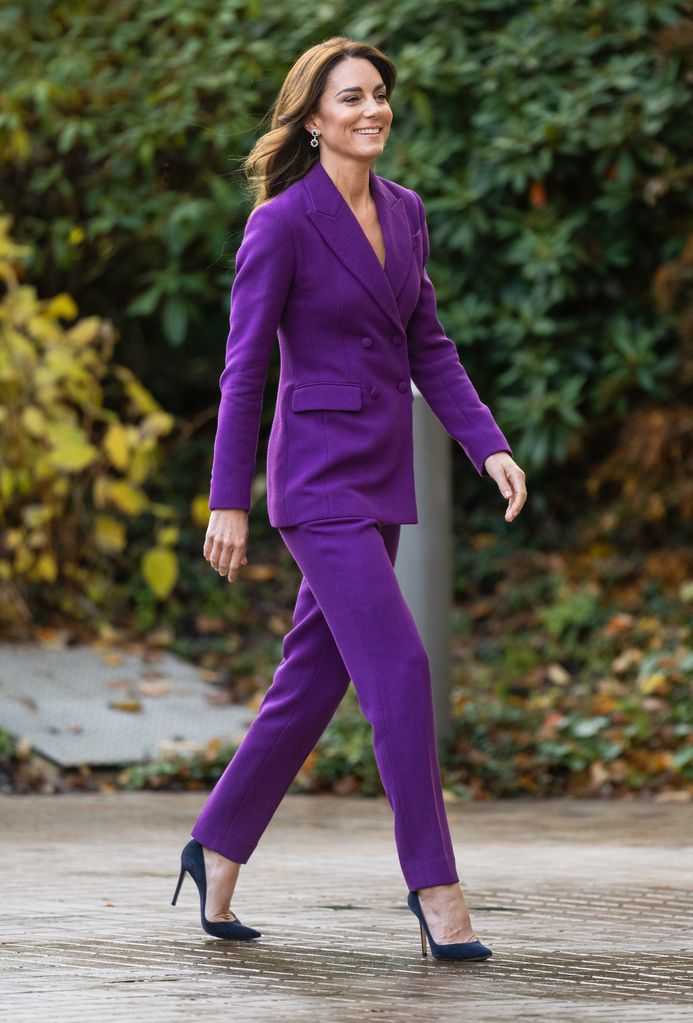Kate Middleton arrives at Design Museum wearing purple suit