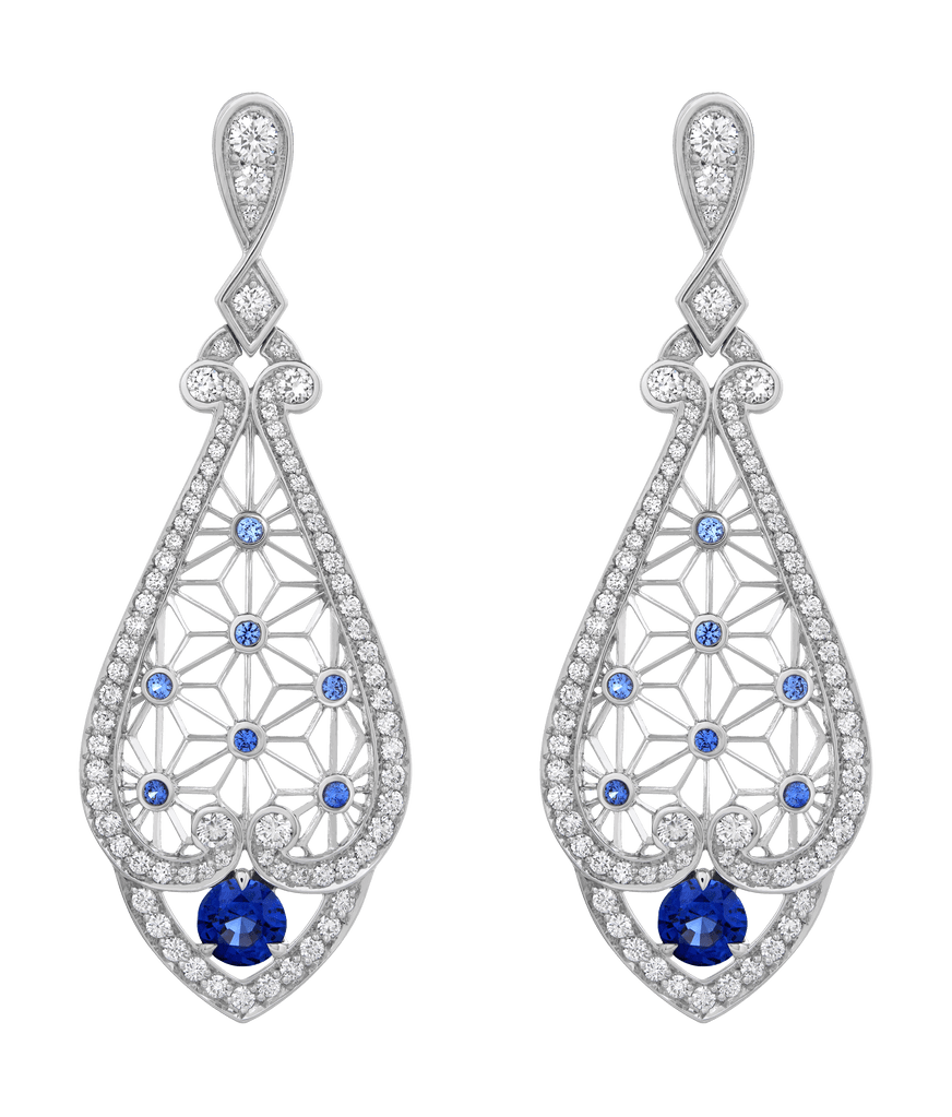 Muse Sapphire Earrings - available to rent from Garrard