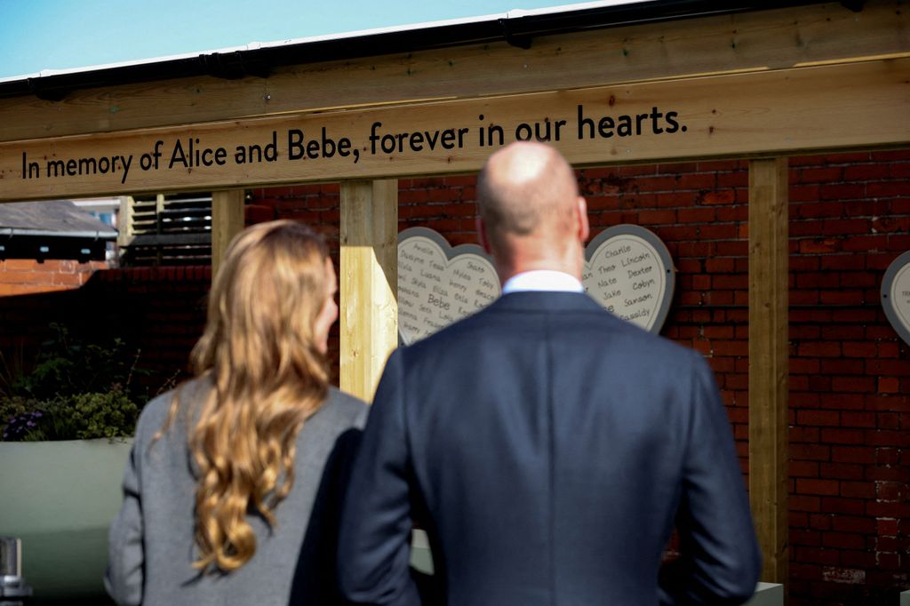 William and Kate view the new commemorative playground at Churchtown Primary School, created in memory of former pupils Bebe King and Alice da Silva Aguiar 