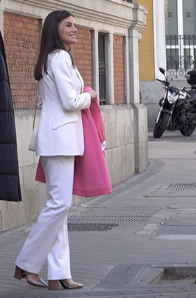 Letizia in white suit