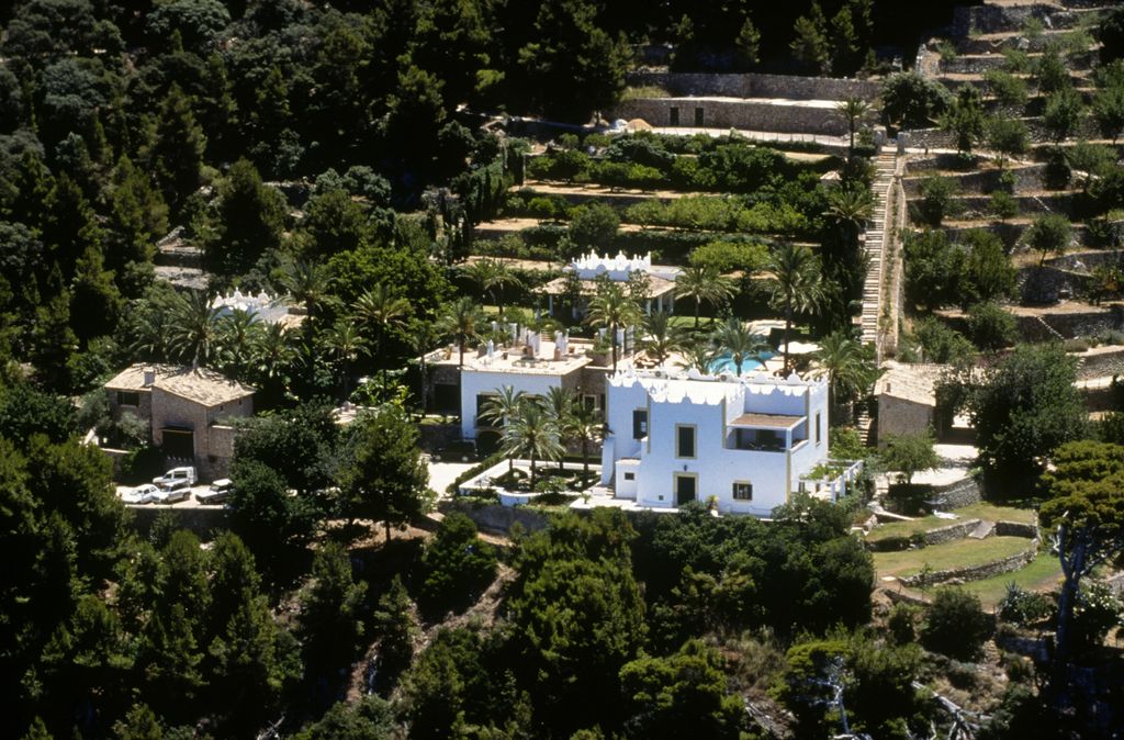 Bird's eye view of Michael Douglas' home in Mallorca, Spain. Photo taken in 2003.
