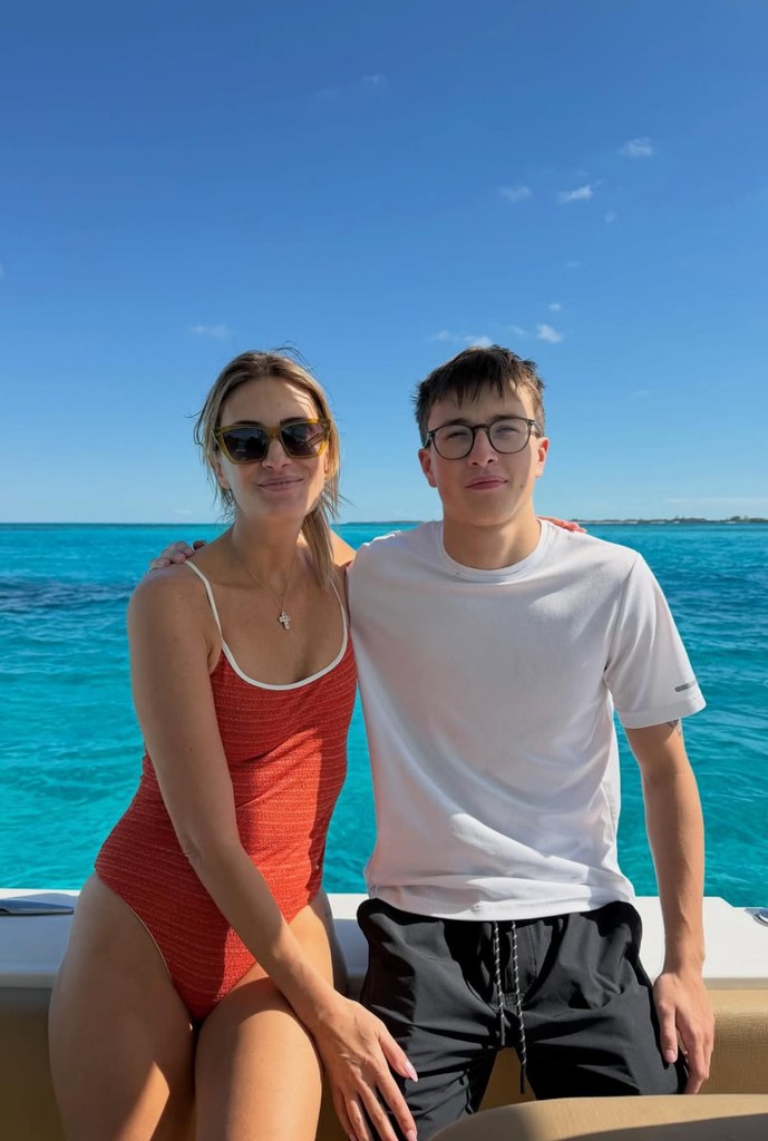 Photo shared by Mark Wahlberg's wife Rhea Durham featuring their son Michael while on vacation in the Bahamas, November 2025