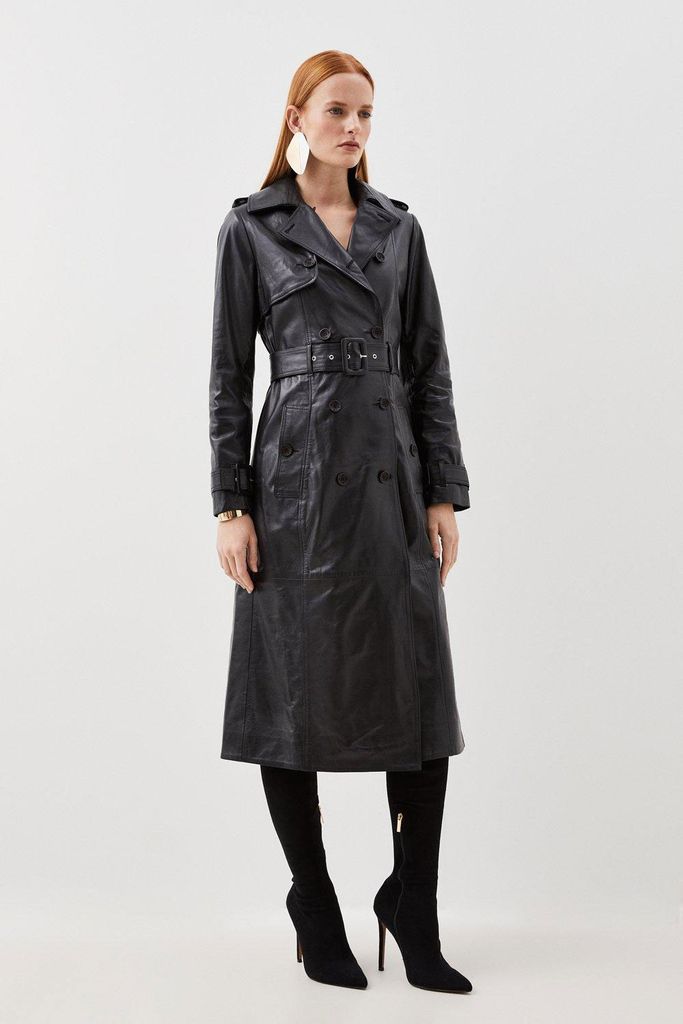 Karen Millen Leather Trench Coat