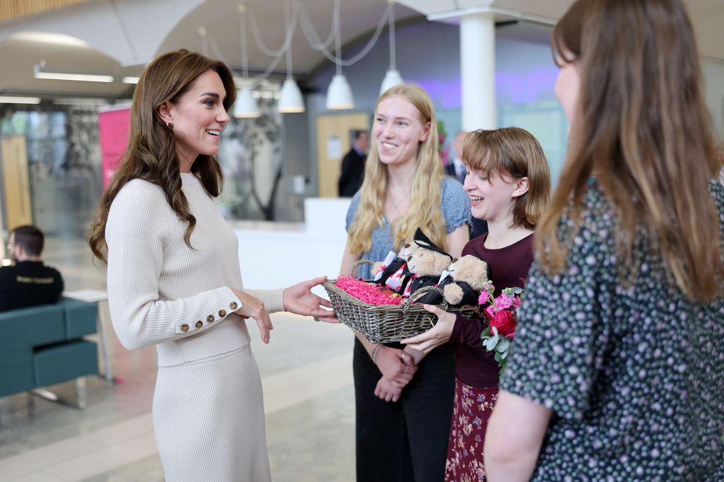 Kate Middleton receives gifts for children at Nottingham Trent University