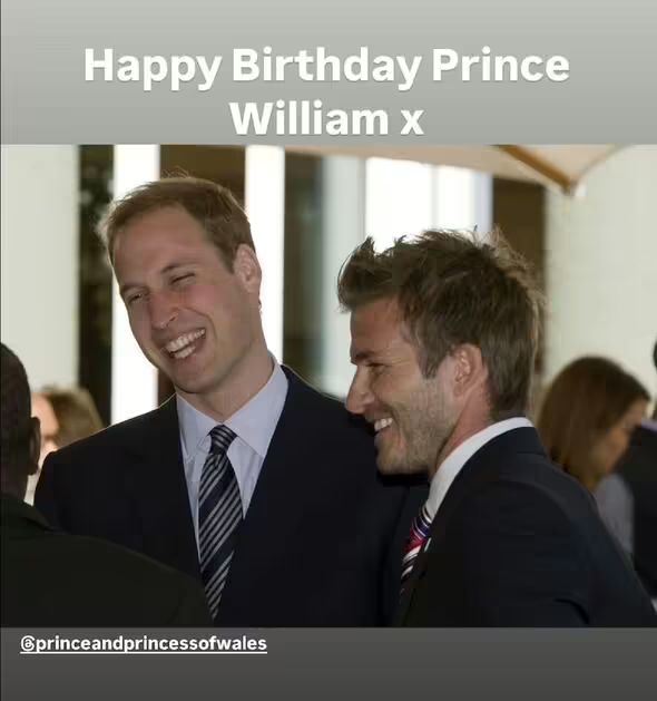 David Beckham shared some adorable photos of him with Prince William